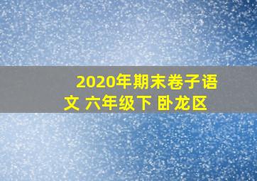 2020年期末卷子语文 六年级下 卧龙区